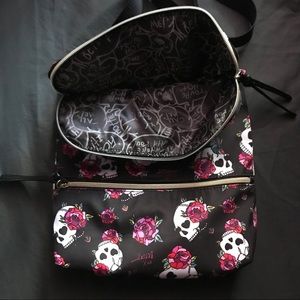 Betsy Johnson Skulls and Roses Crossbody Bag